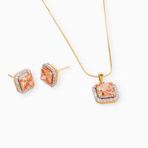 Square Champagne Locket Set