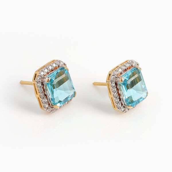 Squared Aqua Studs