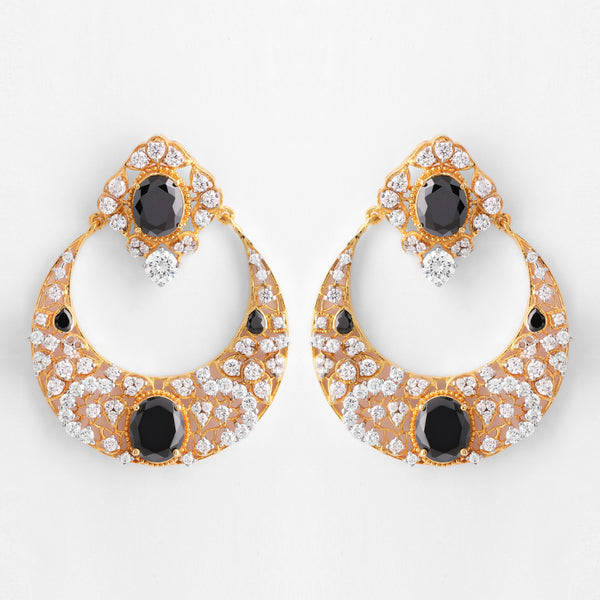 Onyx circular earrings