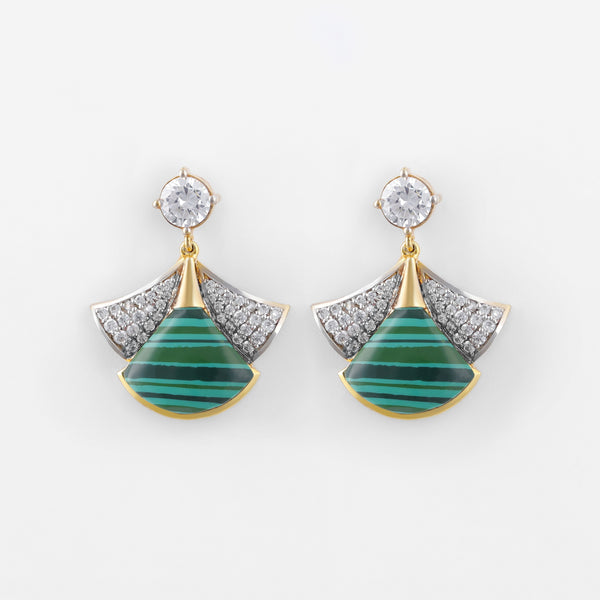 Green drop earrings