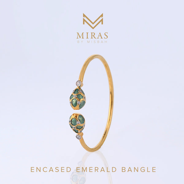 Encased Emerald Bangle