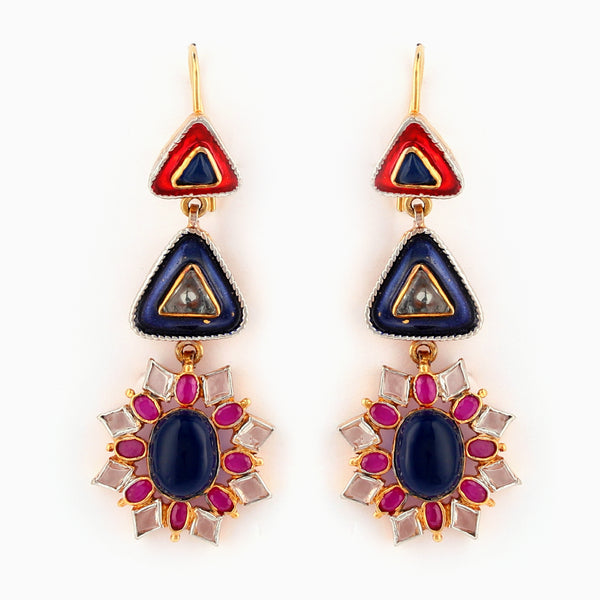 Meenakari Tri Earrings