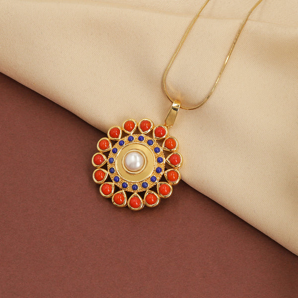 Coral Wheel Pendant