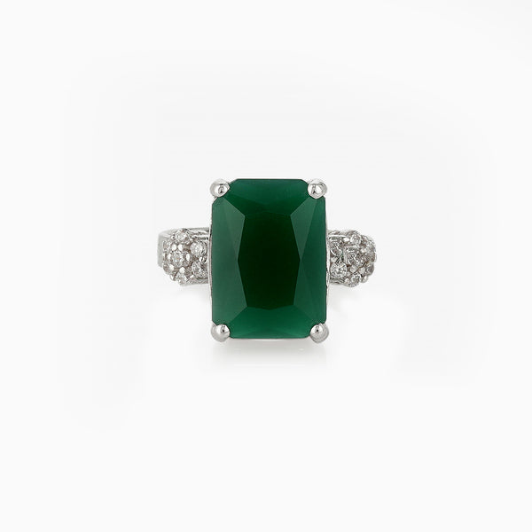 Square Cut Emerald Ring