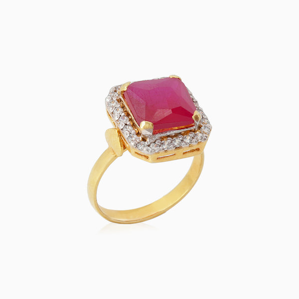 Squared Ruby Ring