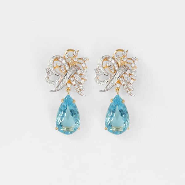 Aqua cluster earrings