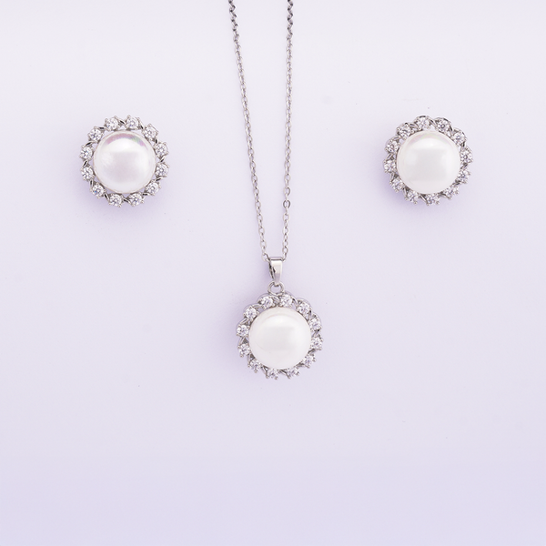 Round Pearl Locket Set